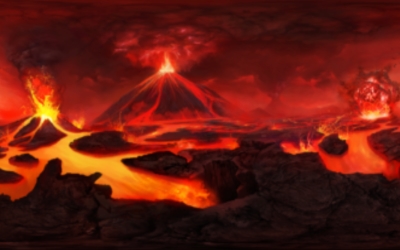 Стихийное пространство Огонь Земля. Извержение вулкана. Природный пожар. Революция, бунт, насильственное внедрение. новая размерность будущего